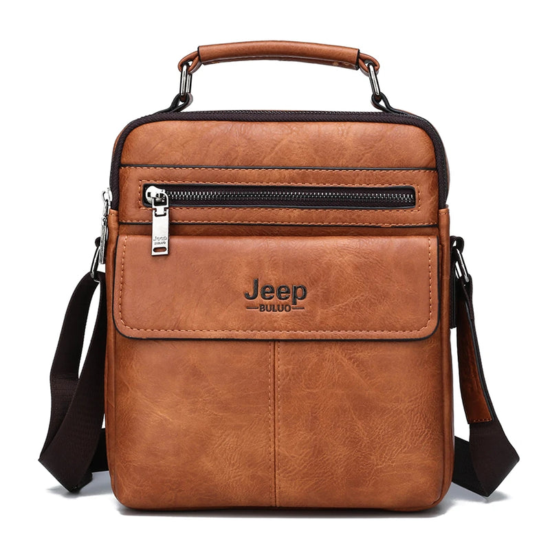 Bolsa de ombro masculina couro JEEP BULOU mensageiro