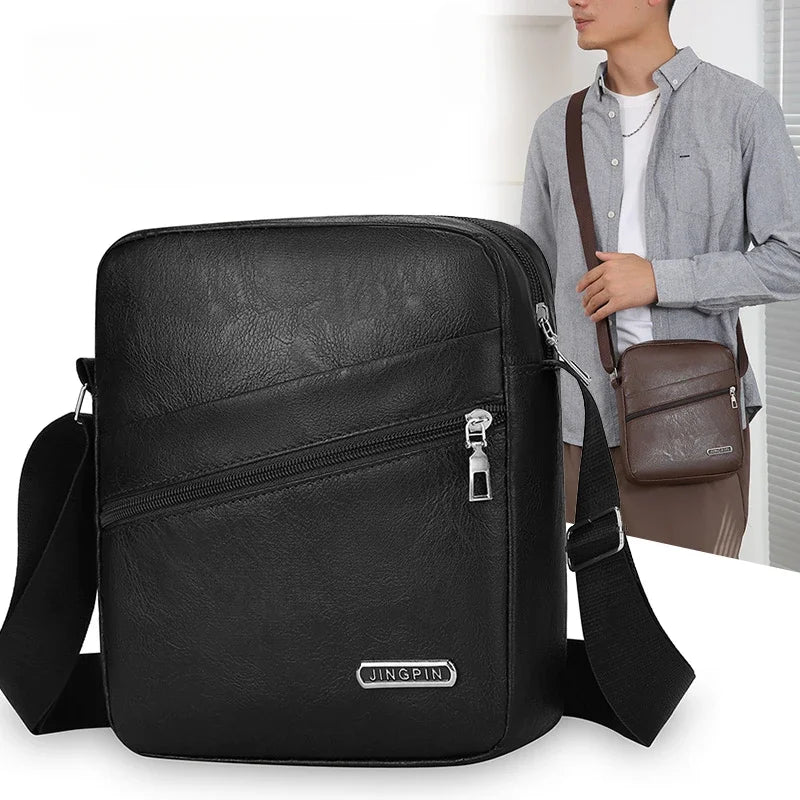 Bolsa de ombro masculina mensageiro zíper bolso