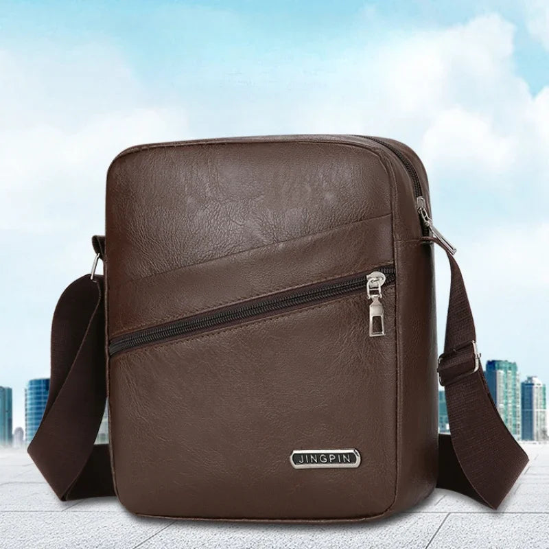 Bolsa de ombro masculina mensageiro zíper bolso