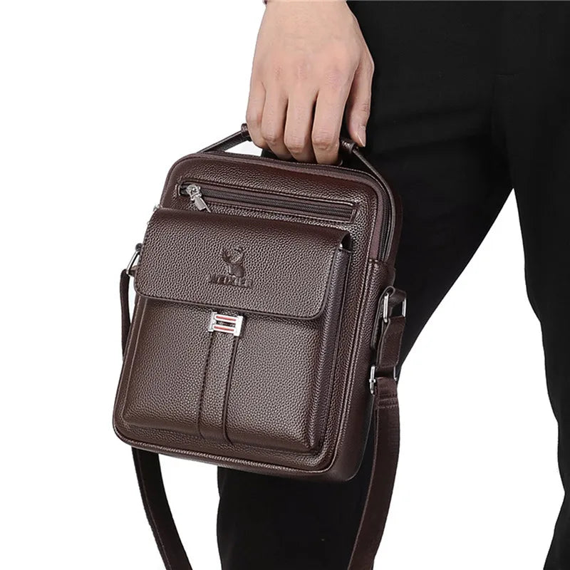 Bolsa de ombro masculina genuíno/ bolsa transversal moda, couro, pochete.